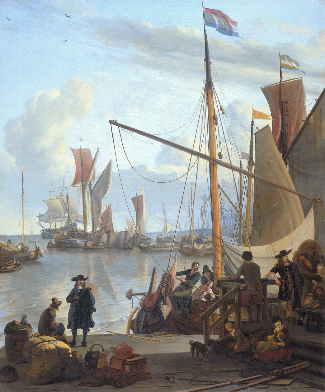 La Y de Ámsterdam, vista desde el Mosselsteiger (muelle de los mejillones) de Ludolf Bakhuizen