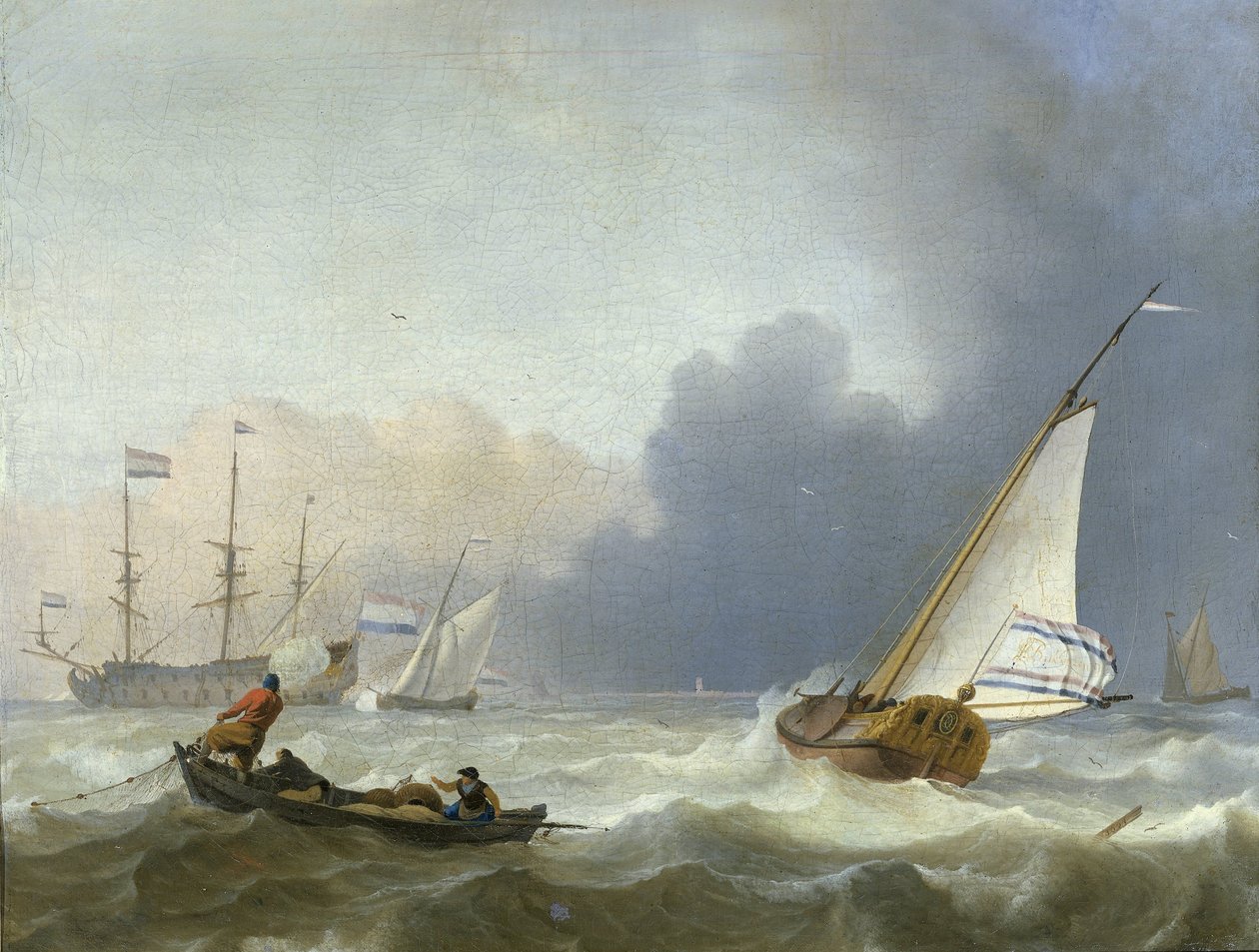Mar brava con un yate holandés
Mar brava con un yate holandés a vela de Ludolf Bakhuysen