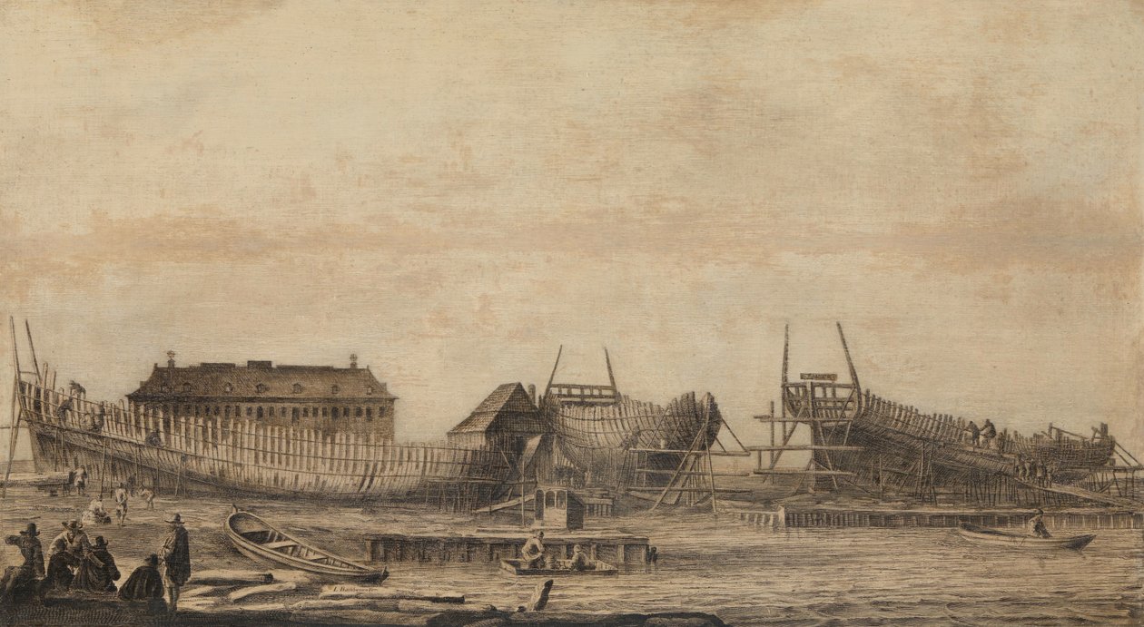 El astillero del Almirantazgo de Ámsterdam de Ludolf Bakhuysen