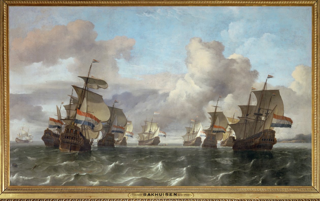 Escuadra holandesa de la Compañía de las Indias Orientales ... de Ludolf I Backhuyzen