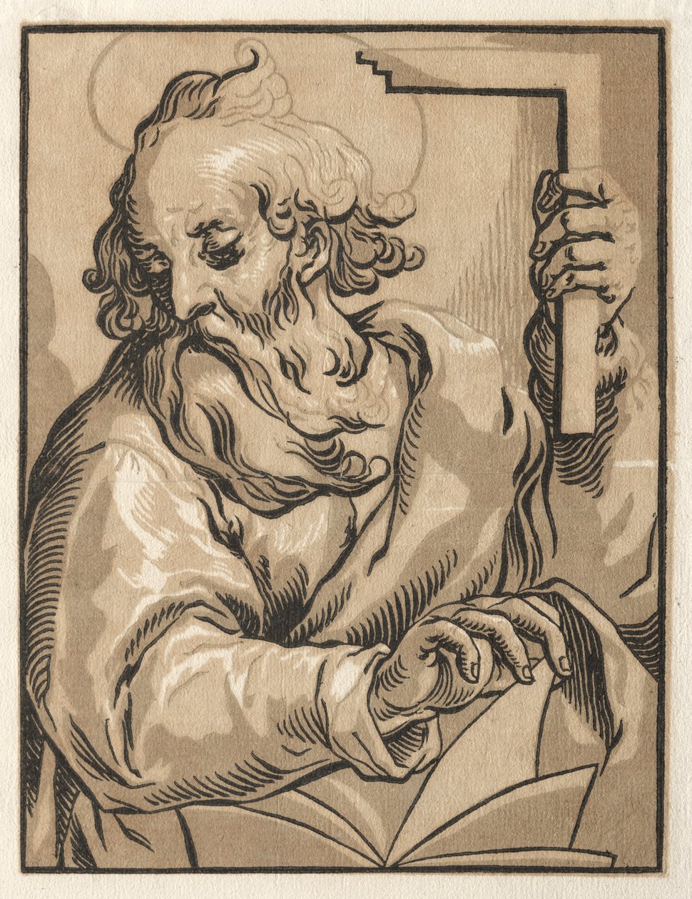 Cristo y los Apóstoles: San Tomás con la escuadra, 1600s de Ludolph Büsinck