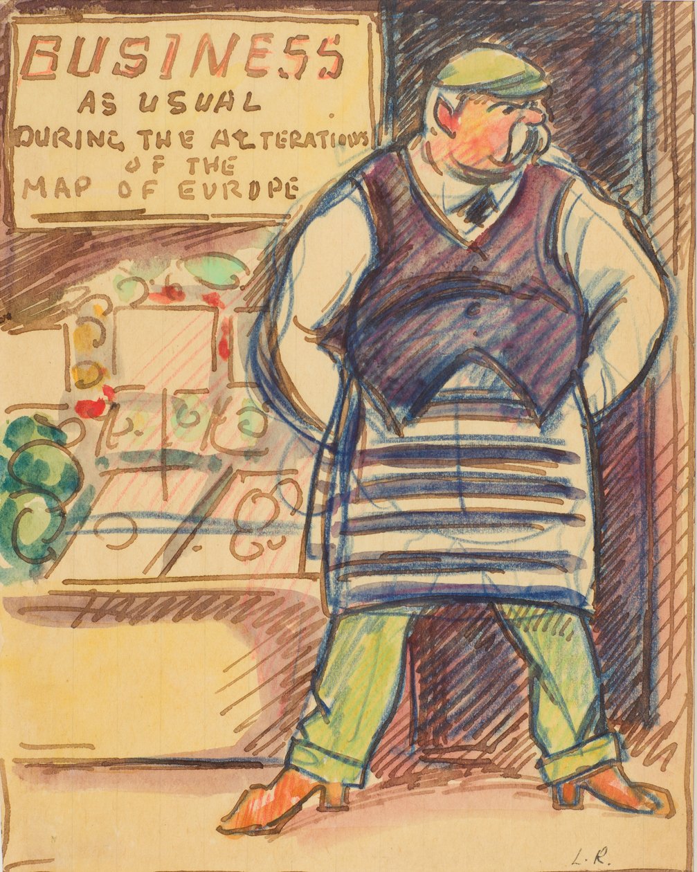 Todo sigue igual durante las alteraciones del Mapa de Europa, c.1915 (acuarela sobre papel) de Ludovic Rodolphe Pissarro