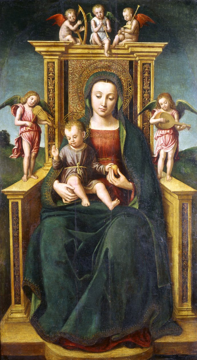 La Virgen y el Niño entronizados de Ludovico Brea