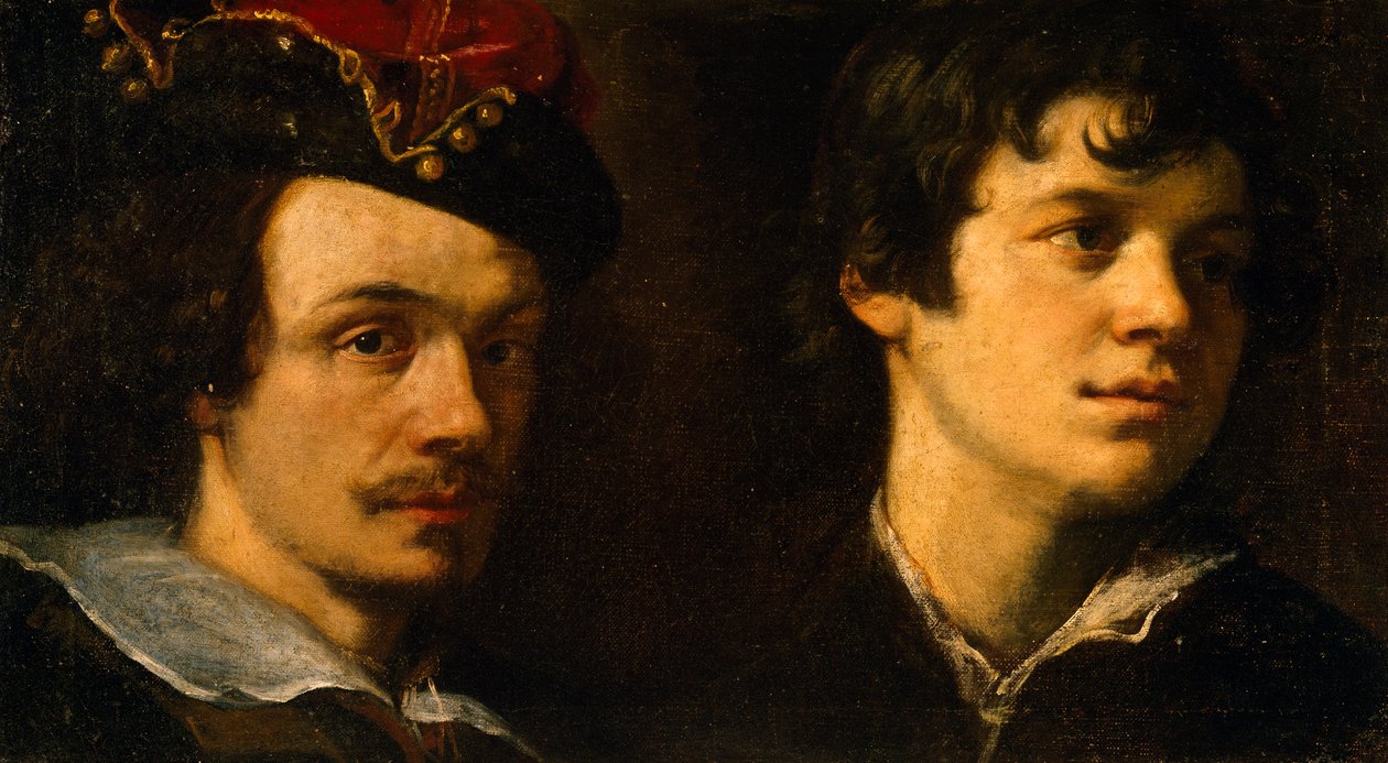 Dos cabezas, de Ludovico Cardi conocido como il Cigoli (1559-1613), pintura. de Ludovico Cardi