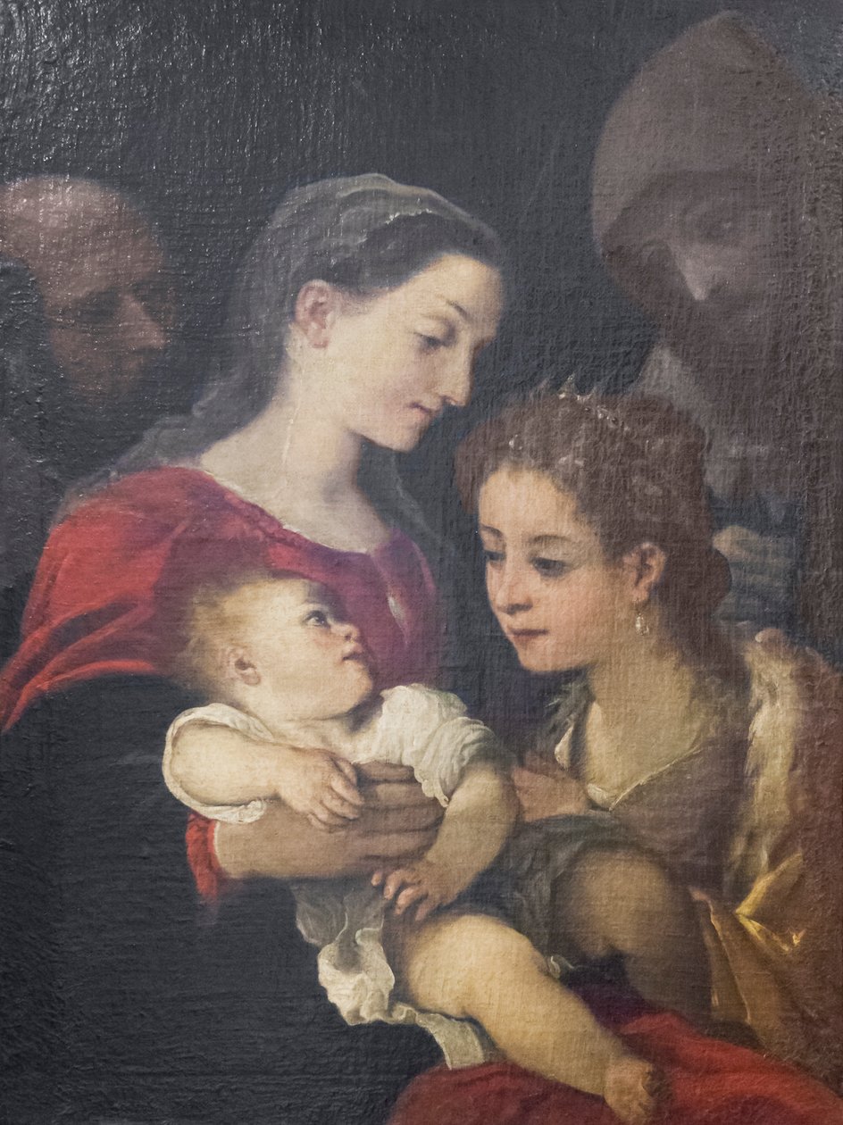 La Sagrada Familia con los santos Francisco y Catalina de Alejandría, c.1589-92 (óleo sobre lienzo) de Ludovico Carracci