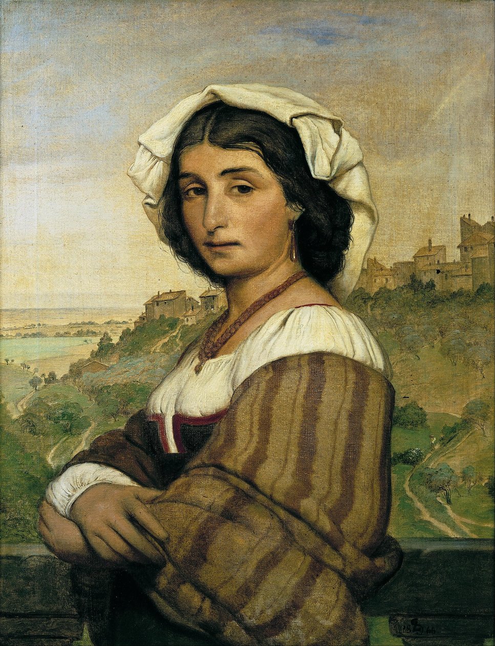La modelo Stella. Al fondo, Ariccia de Ludvig Abelin Schou