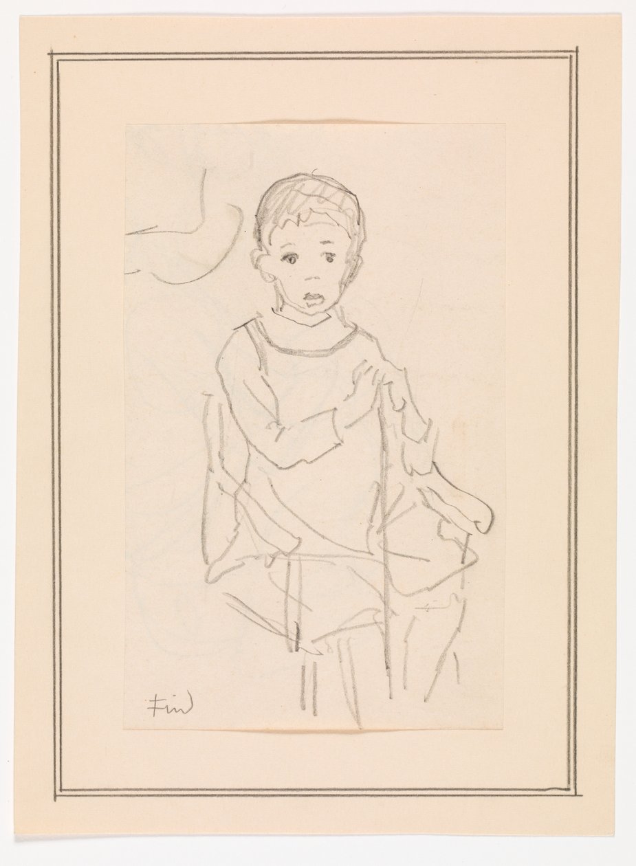 Niño sentado de Ludvig Find