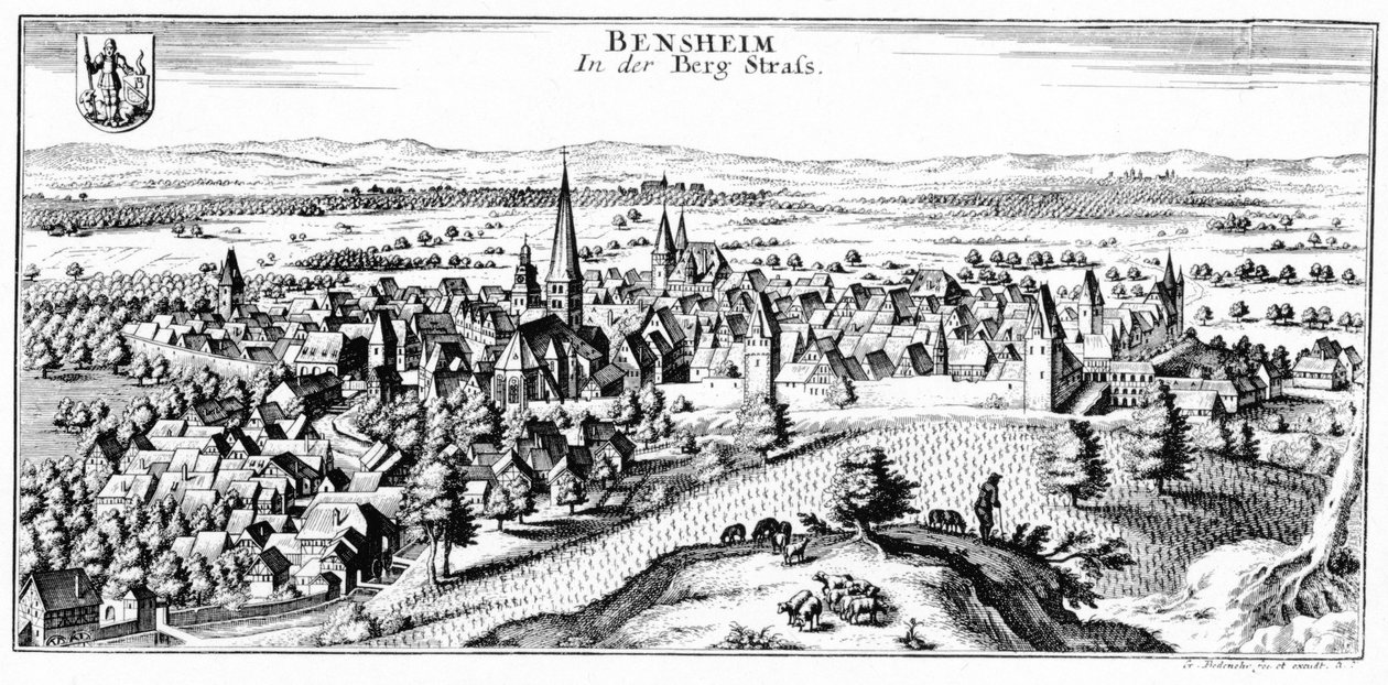 Vista de Bensheim de Ludwig Lange