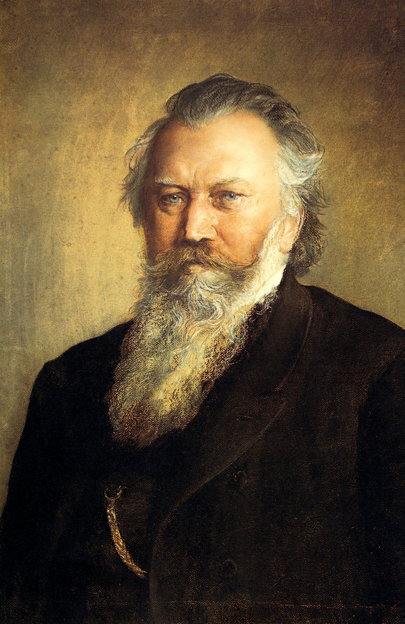 Retrato de Johannes Brahms, 1891 de Ludwig Michalek