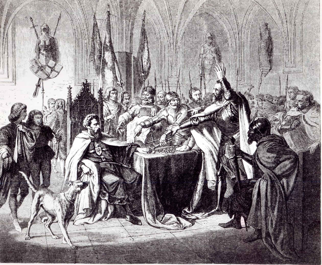 La Venta del Castillo de Marienburg en 1457 al Rey Casimiro IV de Polonia, 1854 de Ludwig Rosenfelder