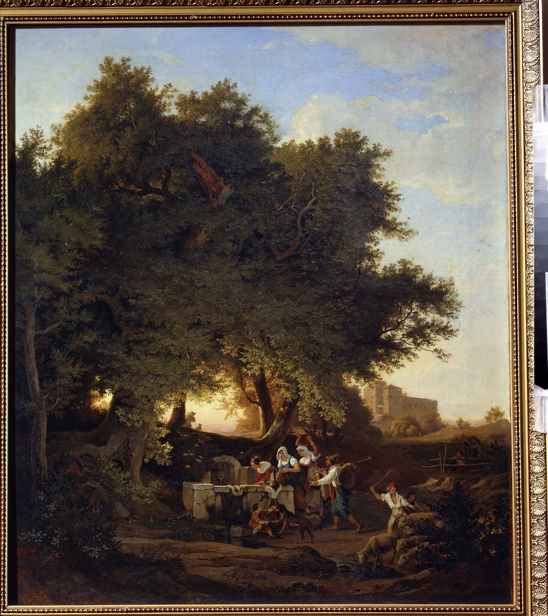 En el pozo. Pintura de Ludwig Richter (1803-1884). arte alemán. Óleo sobre tela. Museo de Arte Regional I. Kramskoi, Voronezh (Voronezh), Rusia. de Ludwig Adrian Richter