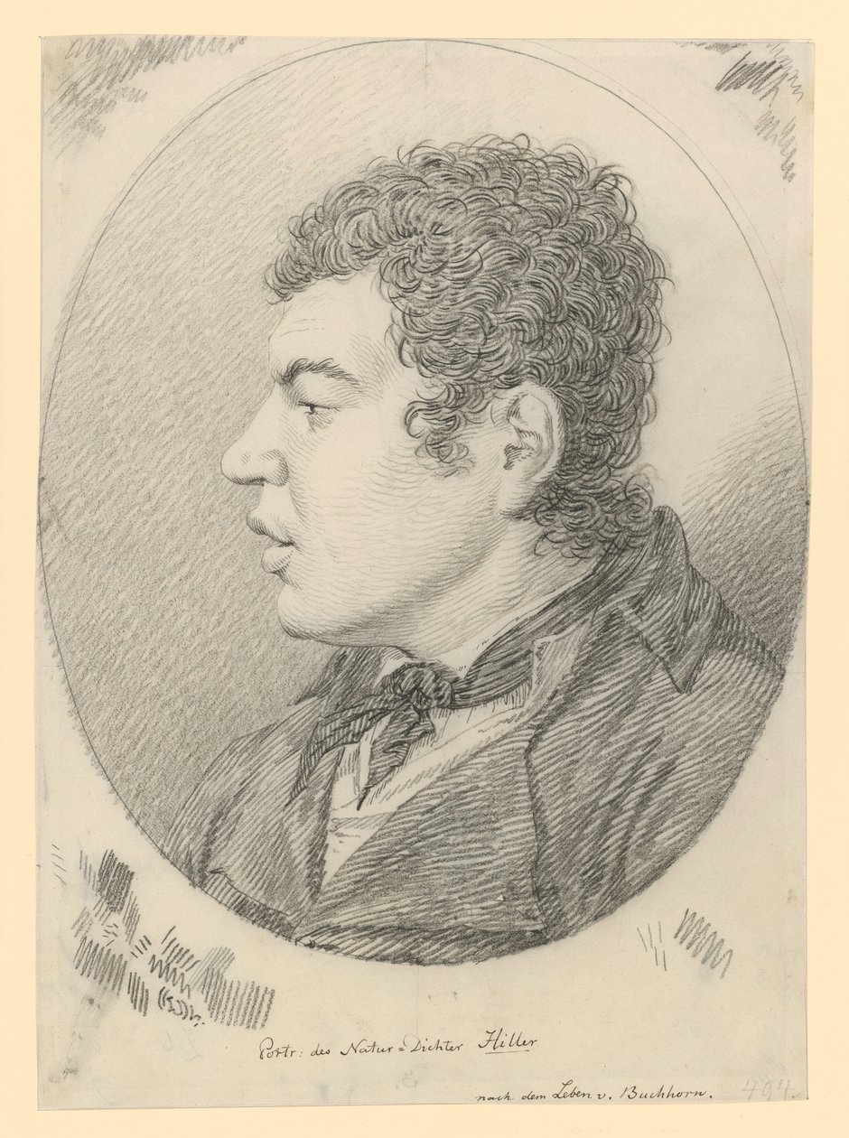 Retrato del poeta Hiller de Ludwig Buchhorn