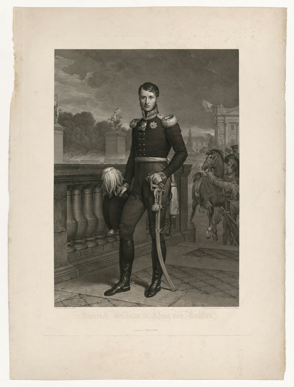 Federico Guillermo III en la Plaza de la Concordia de Ludwig Buchhorn