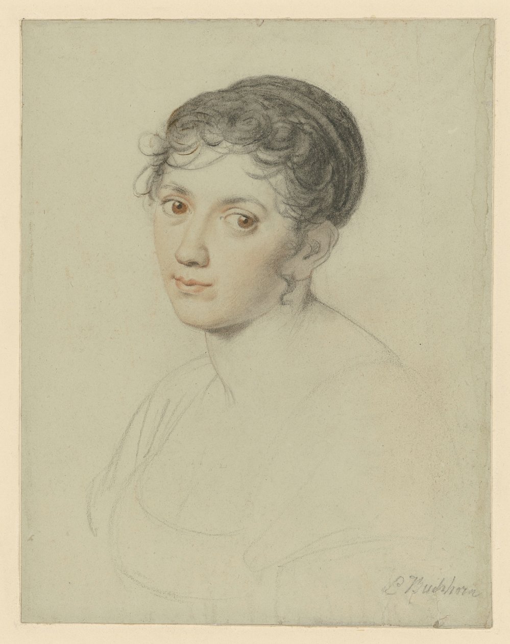 Cabeza femenina, retrato de busto de Ludwig Buchhorn