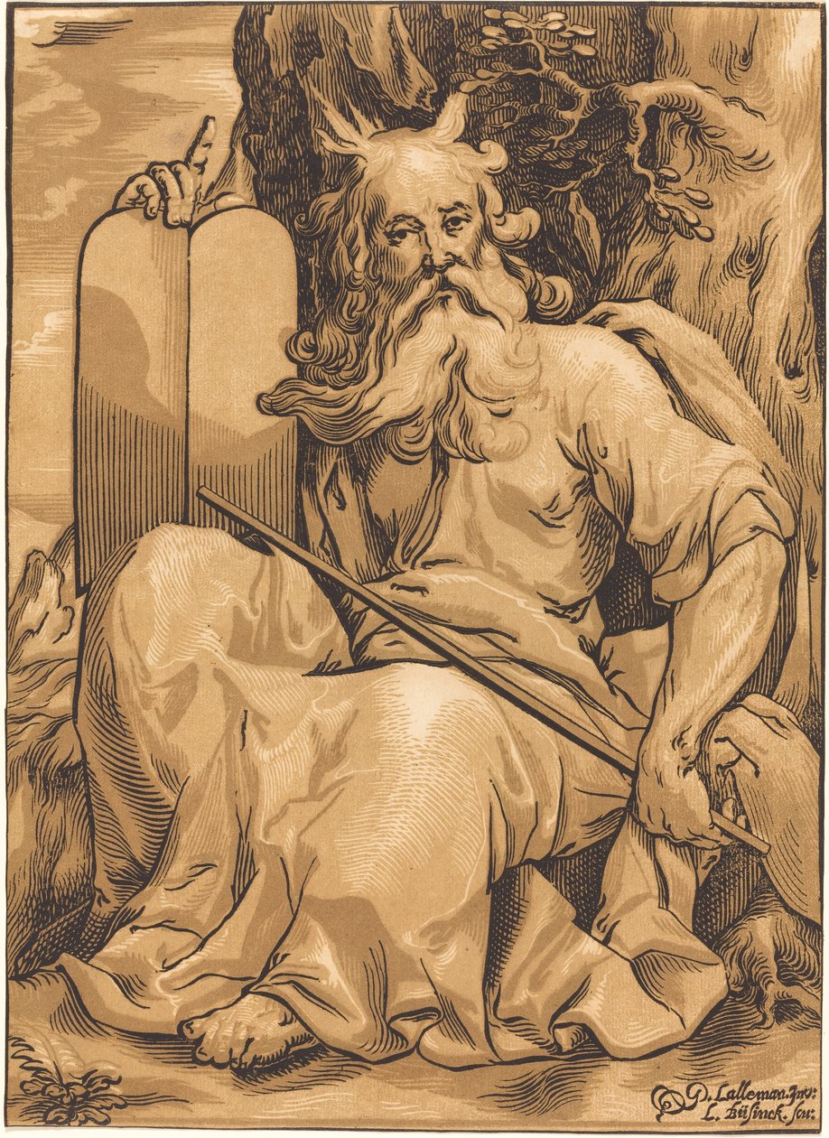 Moisés con las Tablas de la Ley de Ludwig Büsinck after Georges Lallemand