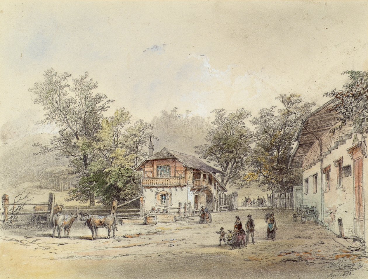 La lechería en Vorderbrühl cerca de Viena de Ludwig Czerny
