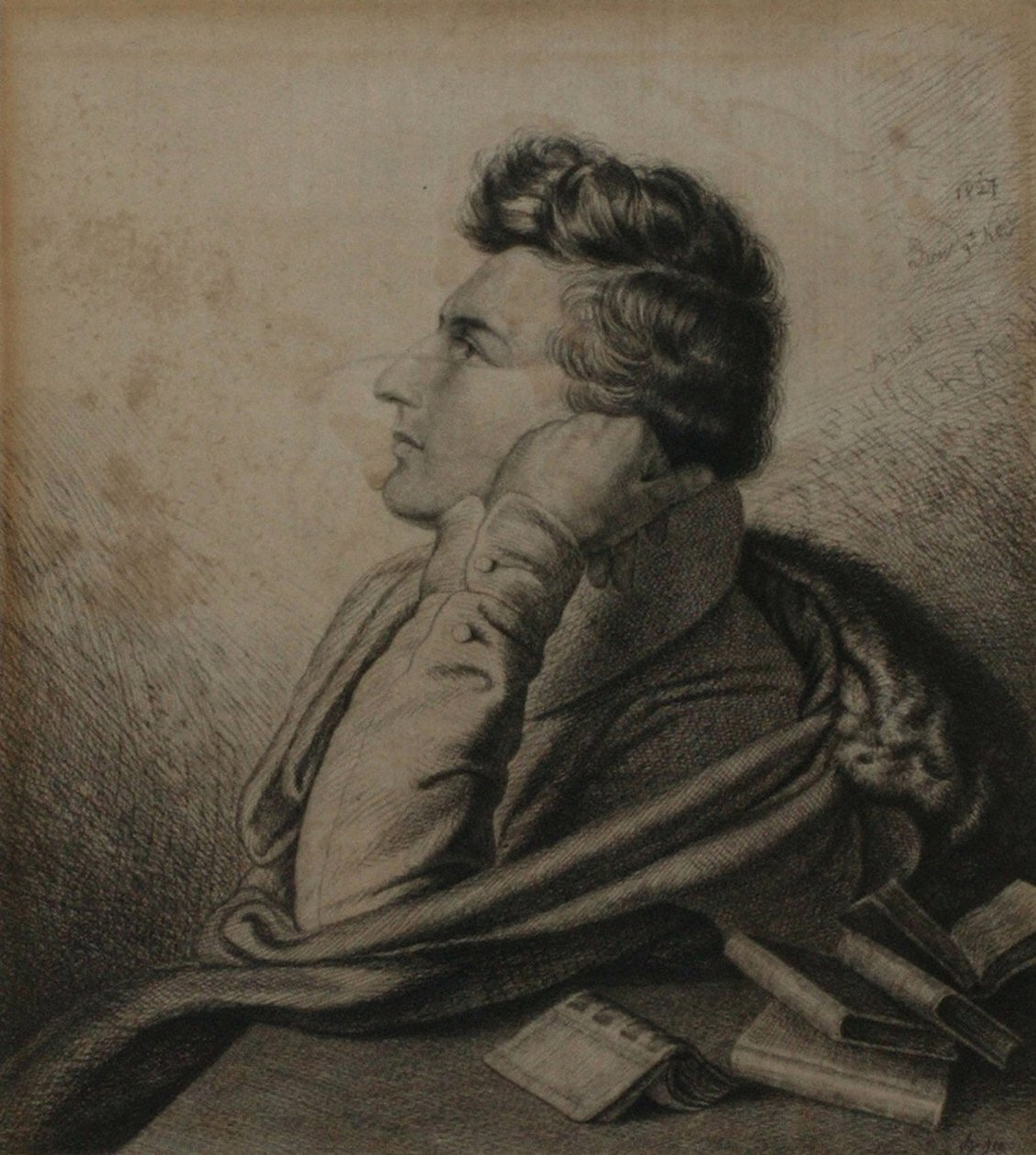 Retrato del poeta Heinrich Heine 1797-1856, 1827 de Ludwig Emil Grimm