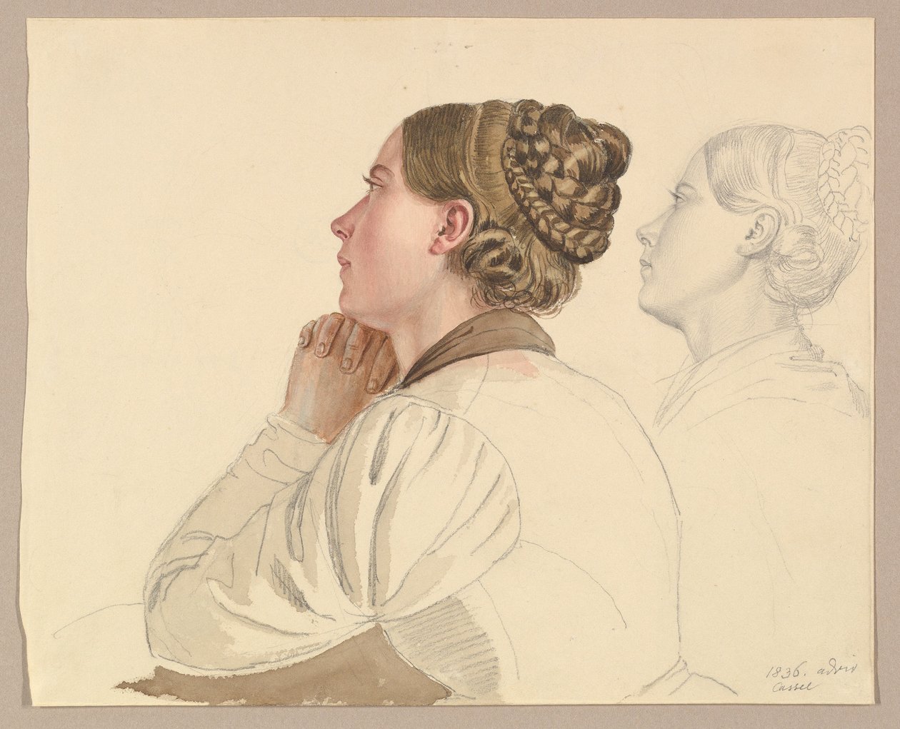 Estudios de una mujer rezando de Ludwig Emil Grimm