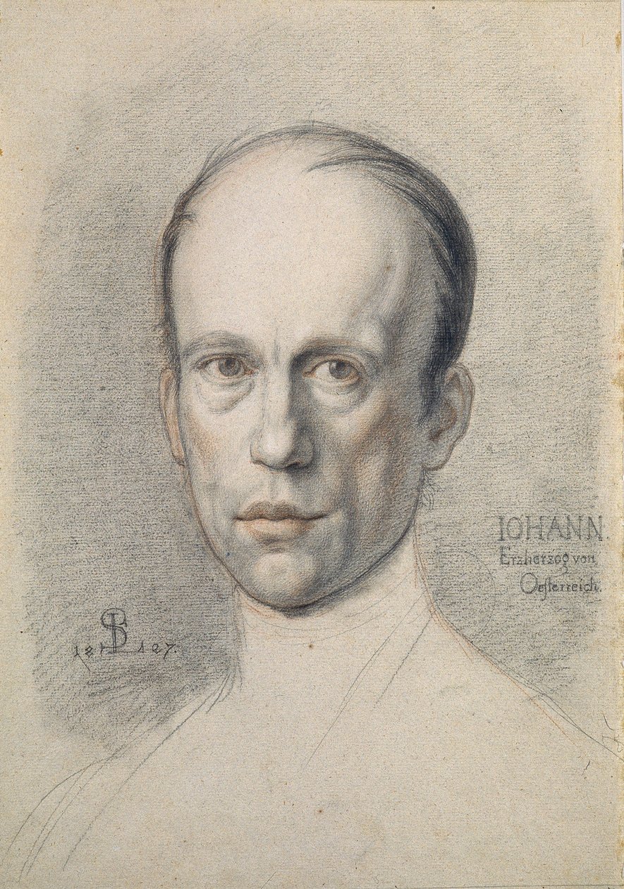 Retrato del Archiduque Juan de Austria, por Schnorr von Carolsfeld, Ludwig Ferdinand de Ludwig Ferdinand Schnorr von Carolsfeld