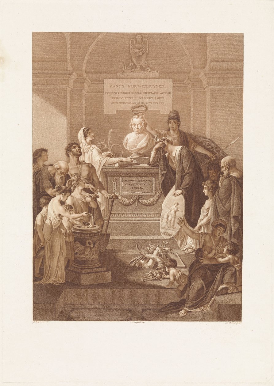 Escena alegórica con piedra conmemorativa de Jan Nieuwenhuyzen, muerto en 1806 de Ludwig Gottlieb Portman