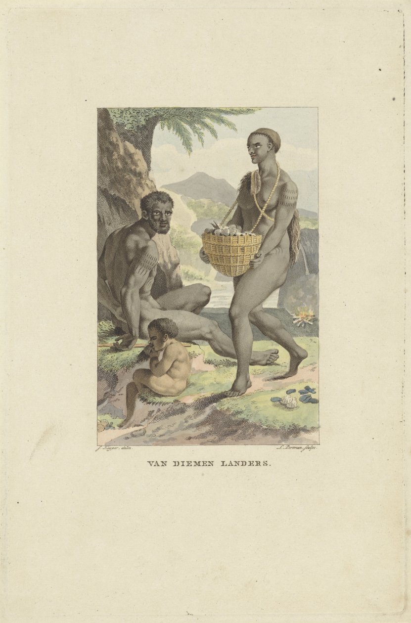 Habitantes de Tasmania
Van Diemen Landers (título en el objeto) de Ludwig Gottlieb Portman