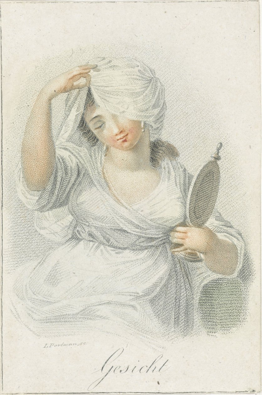 Visión Cara (título en objeto) Cinco sentidos representados por figuras femeninas (título de la serie) Die Funf Sinne (título de la serie) de Ludwig Gottlieb Portman