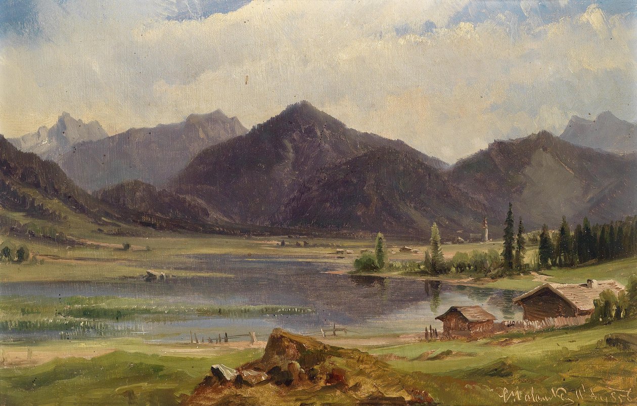 El Plansee en Tirol, según la etiqueta del reverso de Ludwig Halauska