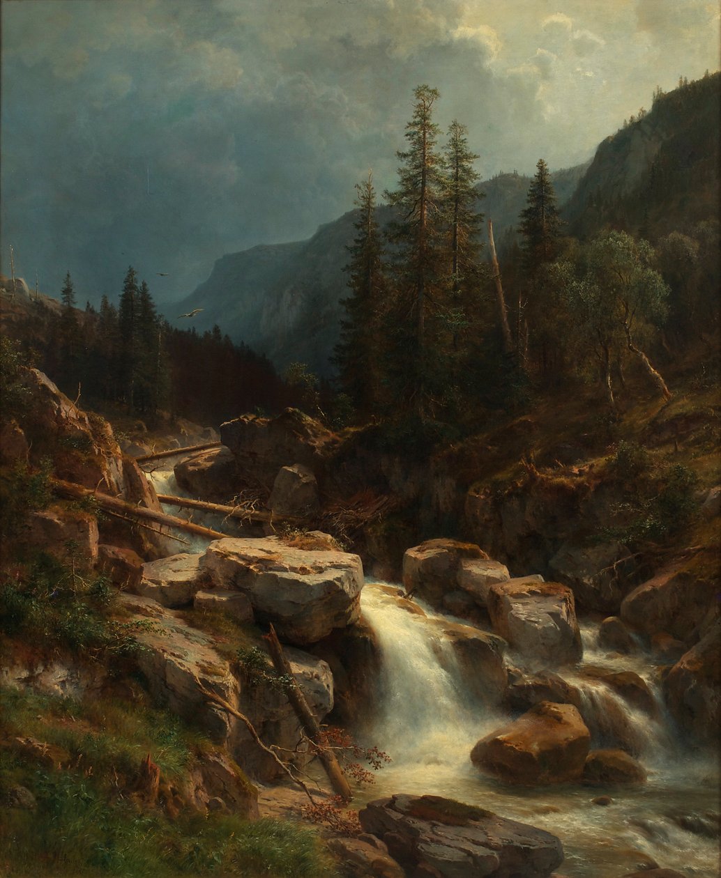 Montañas en tormenta creciente de Ludwig Halauska