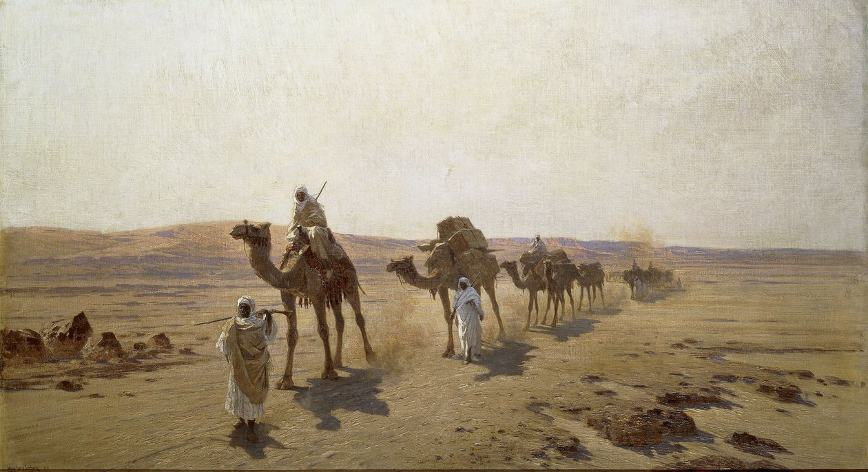 Una caravana árabe de Ludwig Hans Fischer