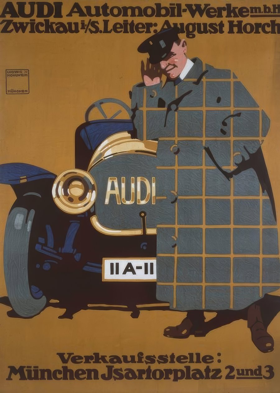 AUDI Automobil-Werke m. b. H. Zwickau i. S. Director: August Horch de Ludwig Hohlwein