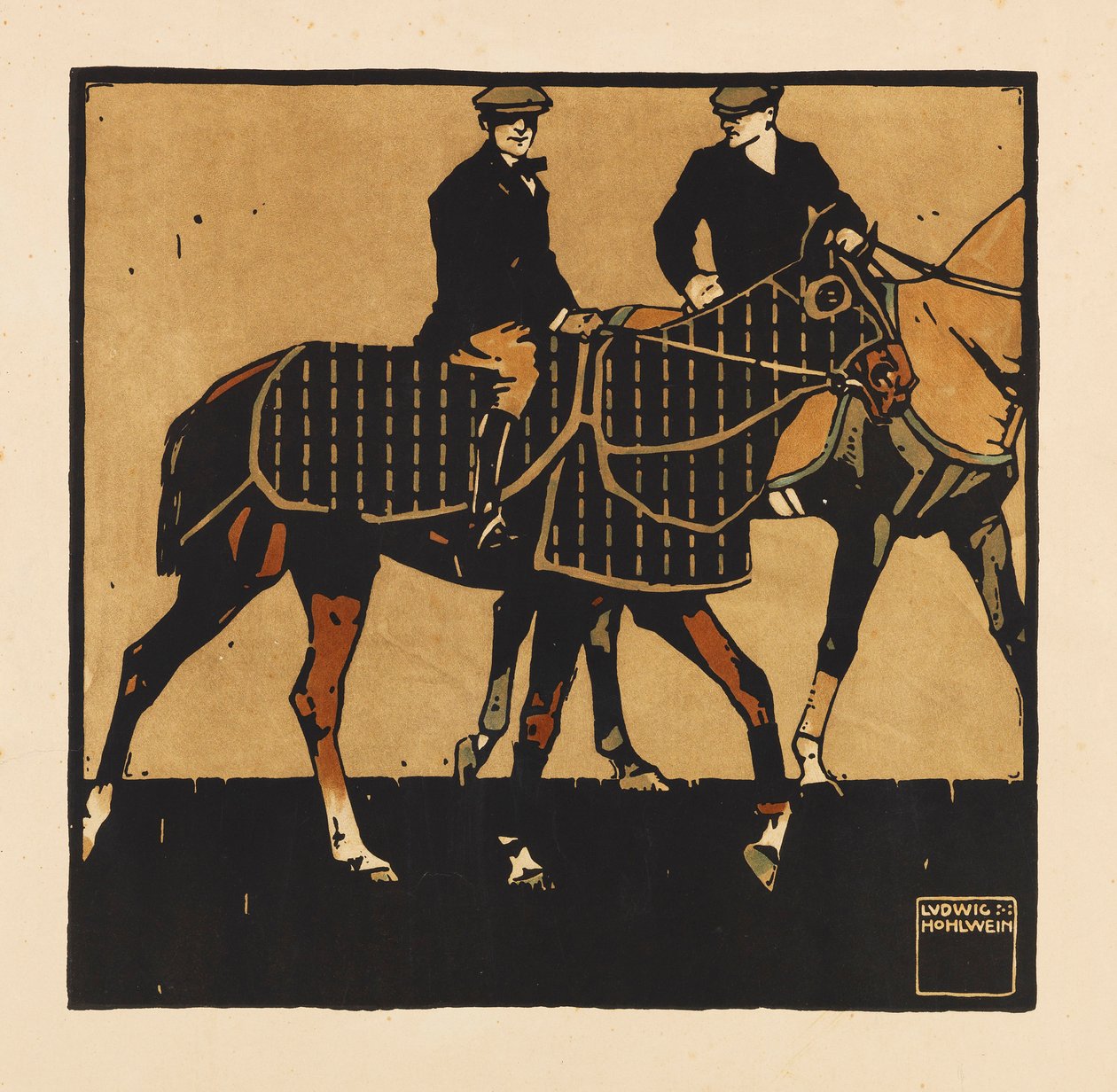 De la Cartera Turf. Doce imágenes de carreras de caballos, 1909 de Ludwig Hohlwein