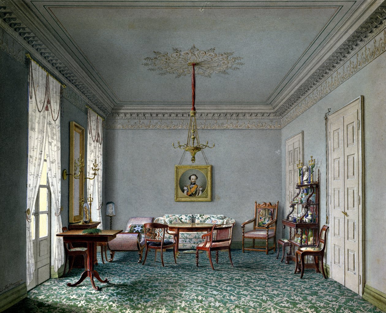 Sala de estar en el Palacio de Stuttgart, Wurtemberg de Ludwig Holthausen