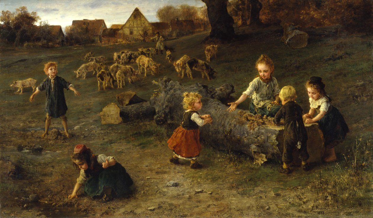 Pasteles de barro, 1873 de Ludwig Knaus