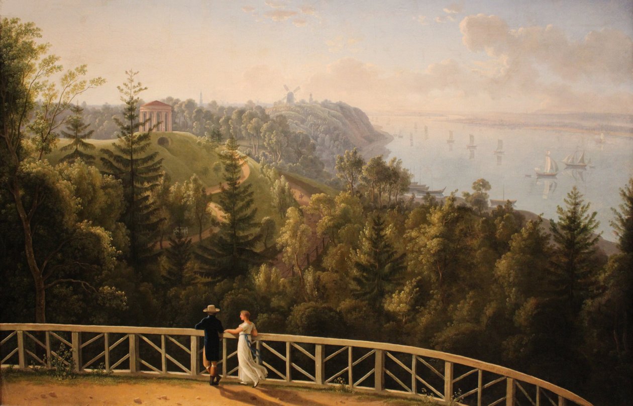 Vista desde el parque Baurs hacia Hamburgo de Ludwig Philipp Strack
