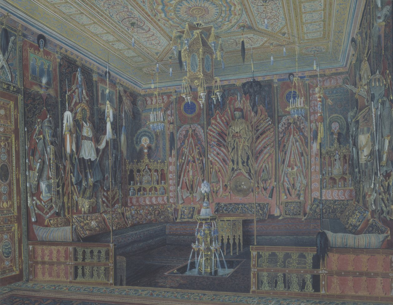 La sala turca asiática en el Gran Palacio en Tsarskoye Selo de Ludwig Premazzi