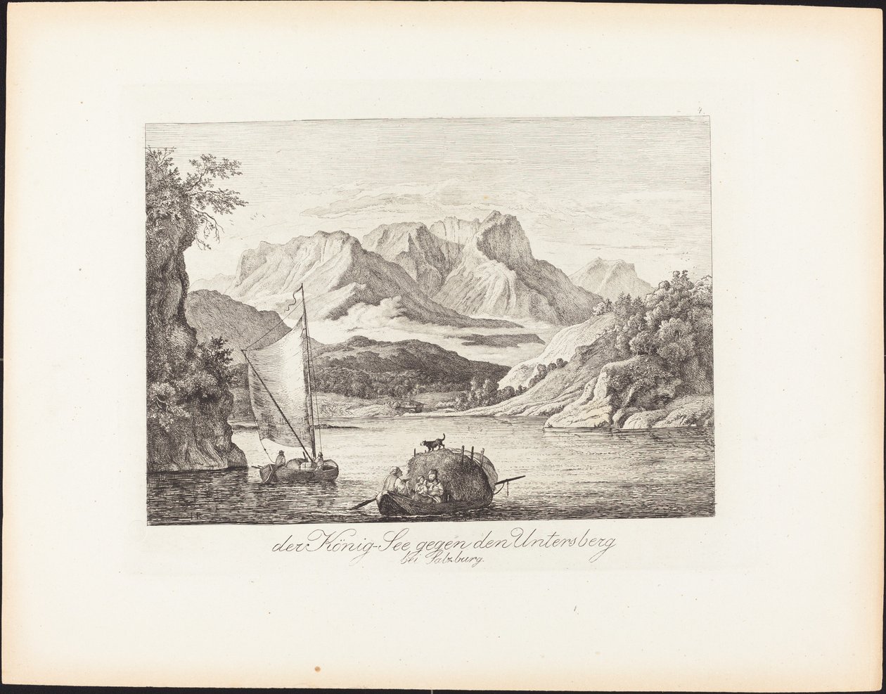 Königsee hacia el Untersberg cerca de Salzburgo de Ludwig Richter