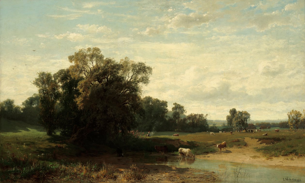Pasto en el estado de ánimo de la mañana. de Ludwig Willroider