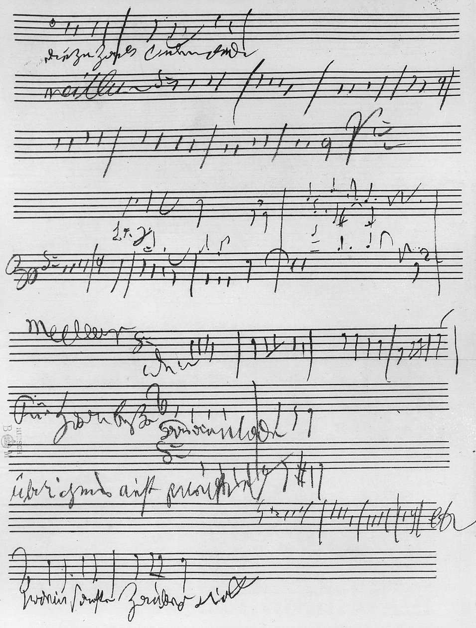 Partitura musical manuscrita de Ludwig van Beethoven