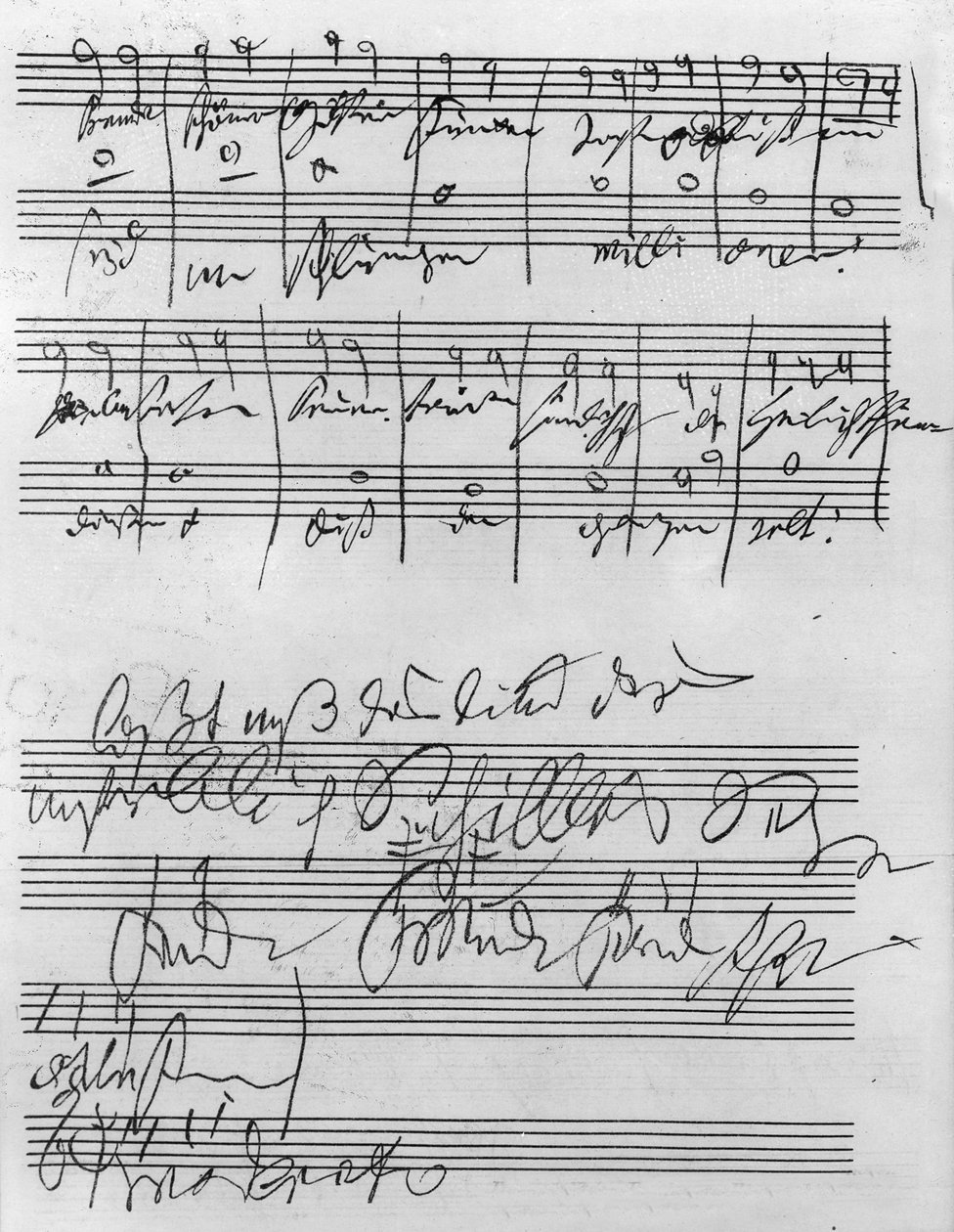 Partitura musical manuscrita (tinta sobre papel) de Ludwig van Beethoven