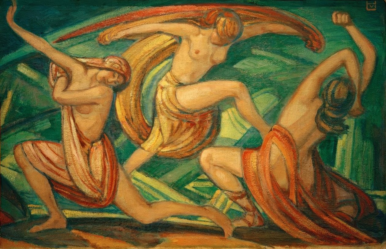 Tres mujeres bailando de Ludwig von Hofmann