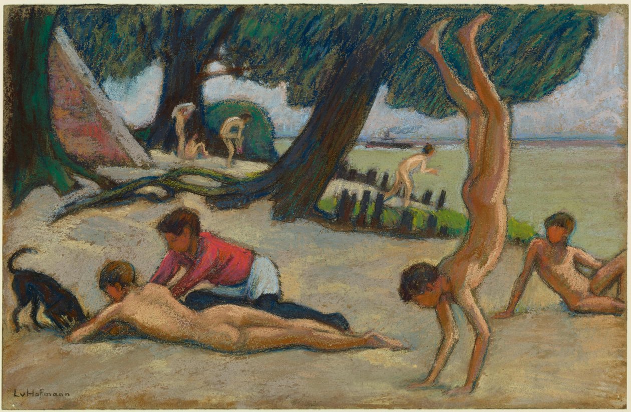 Niños en la playa de Ludwig von Hofmann