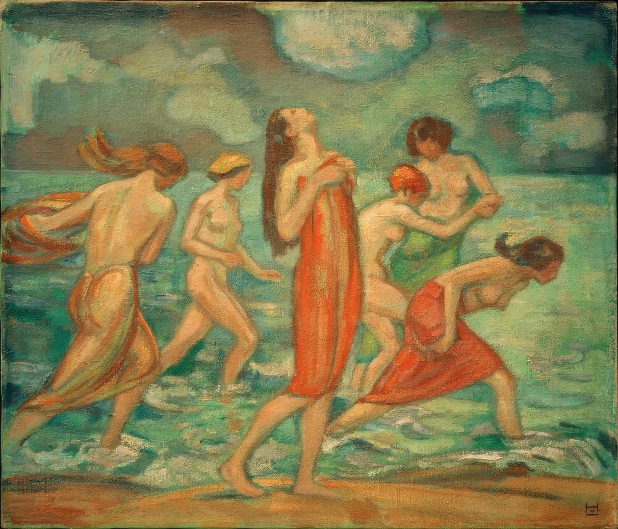 Niñas bañándose de Ludwig von Hofmann