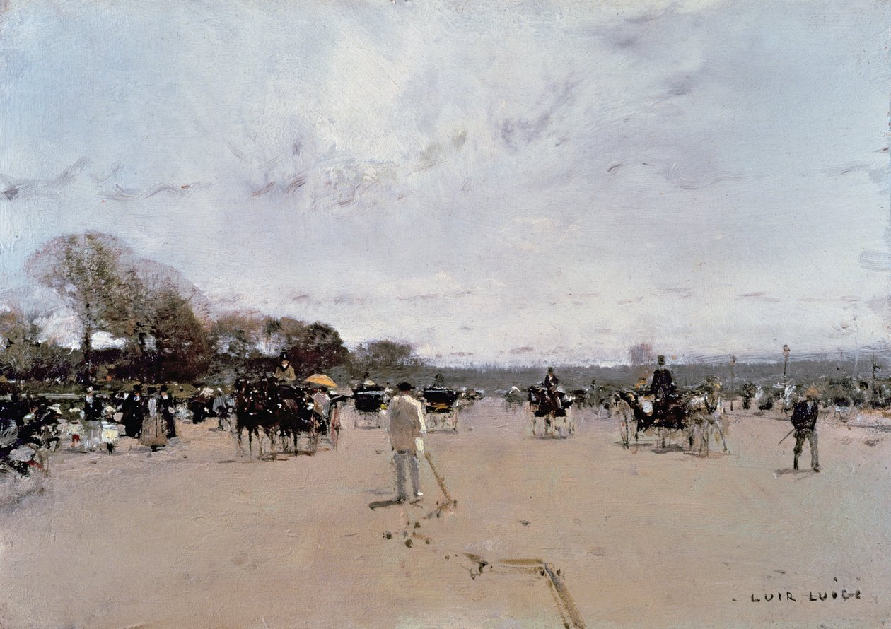 Carruajes en los Campos Elíseos de Luigi Loir