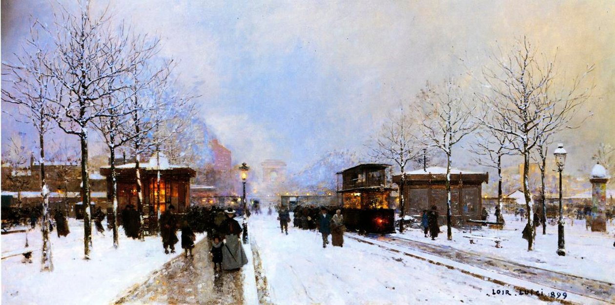 Porte Maillot en invierno, París de Luigi Loir