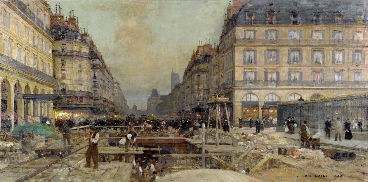 La construcción del metro, 1900 de Luigi Loir