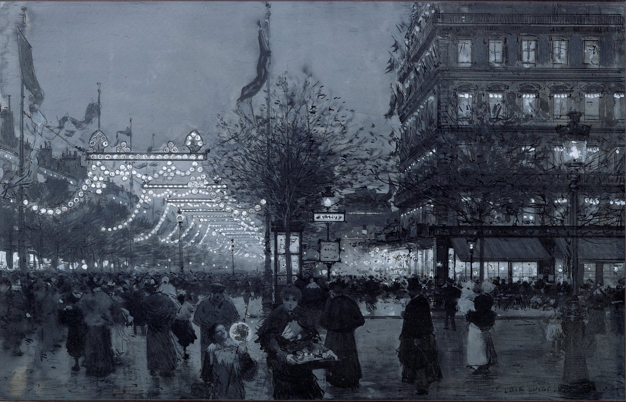 Los Grandes Bulevares, París, decorados para la celebración de la Alianza Franco-Rusa en octubre de 1893 de Luigi Loir