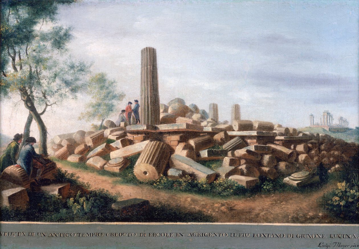 Templo antiguo en Agrigento de Luigi Mayer