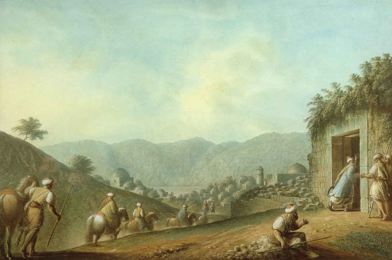 El pueblo de Betania con una vista del Mar Muerto de Luigi Mayer