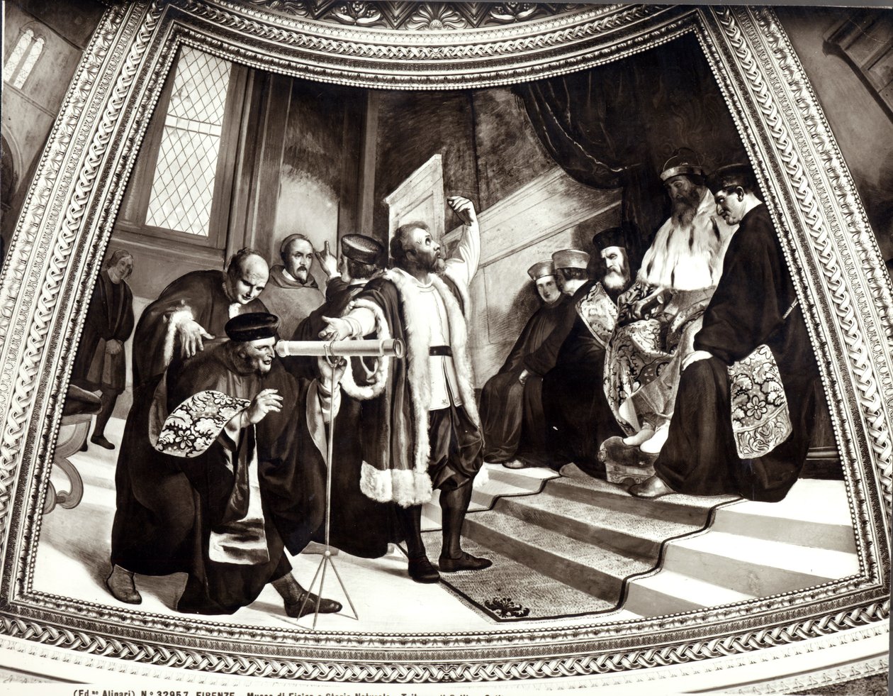 Galileo (1564-1642) presentando su telescopio al senado veneciano, de El juicio de Galileo de Luigi Sabatelli