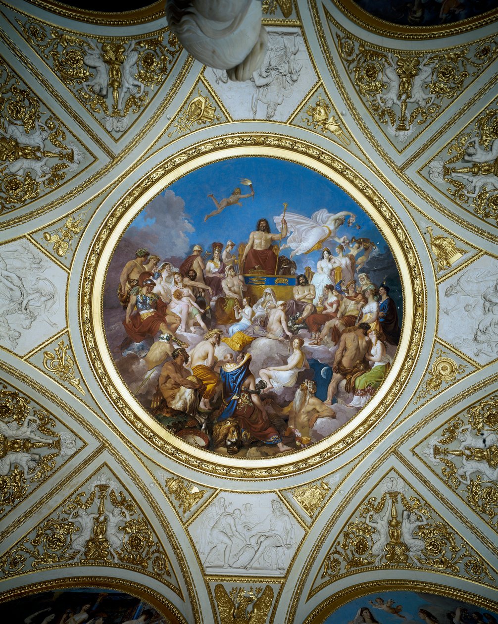 Olimpo, Techo de la Sala de la Ilíada, Galería Palatina, c.1819-20 de Luigi Sabatelli